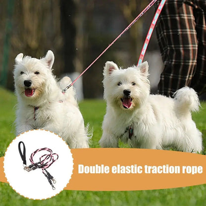New Tangle-Free Swivel Double Bungee Leash Shock Absorbing Comfortable Dog Leashes Retractable Dog Rope Pet Accessories PawsnHeart