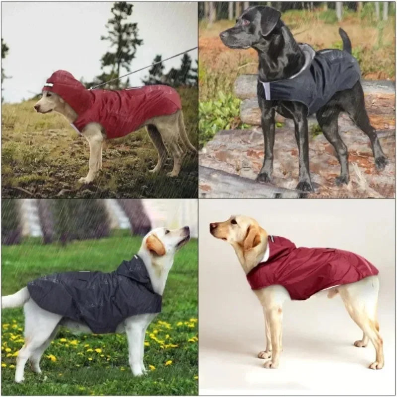 9 Sizes Dog Raincoat Small Medium Large Dogs Waterproof Hooded Jacket Rain Clothes with Reflective Stripe Outdoor Accessories PawsnHeart