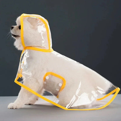 Dogs going out, transparent waterproof raincoat with hat pet raincoat PawsnHeart
