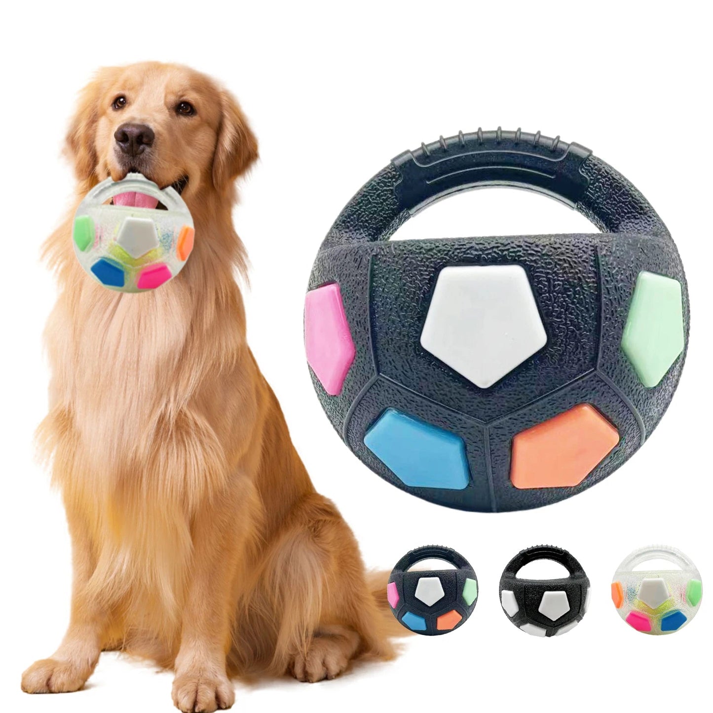 New football tennis ball shaped pet dog toys, durable teething relief to accompany outdoor training squeak toys PawsnHeart