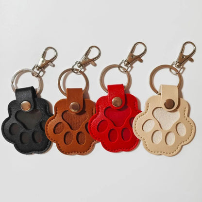 Pets Hair Storage Keychain Leather Paw Cat Puppy Keychains Hair Collector Pendant Keepsake Jewelry Charm Storage Collection Gift PawsnHeart