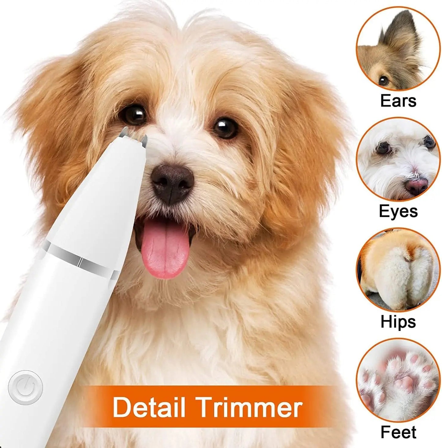 Dog&Cat lippers Grooming Kit Hair Clipper Low Noise Paw Trimmer Rechargeable Cordless Quiet Nail Grinder Shaver For  Pets PawsnHeart