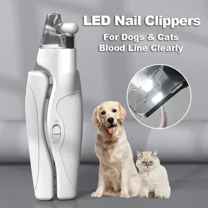Pet Nail Clipper with LED Light Dog Cat Special Blood Line Scissors Multifunction Nail Trimmer Pet Cleaning Grooming Supplies PawsnHeart