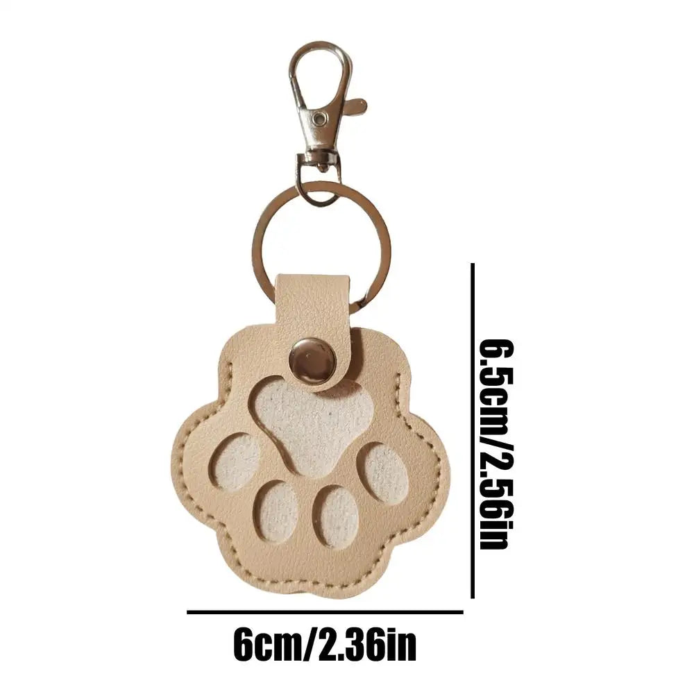 Pets Hair Storage Keychain Leather Paw Cat Puppy Keychains Hair Collector Pendant Keepsake Jewelry Charm Storage Collection Gift PawsnHeart