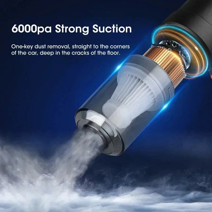 Cordless Car Vacuum Cleaner - Handheld High-Power Suction for Auto & Home, Portable Mini Vacuum with Strong Blowing Function PawsnHeart