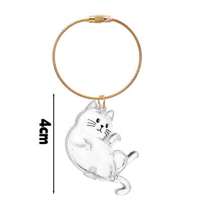 New Cute Cat Hair Storage Box Keychains Bag Hanging Pendant Pet Hair Fur Transparent Creative Souvenir Pet Memorial Ideal Gifts PawsnHeart