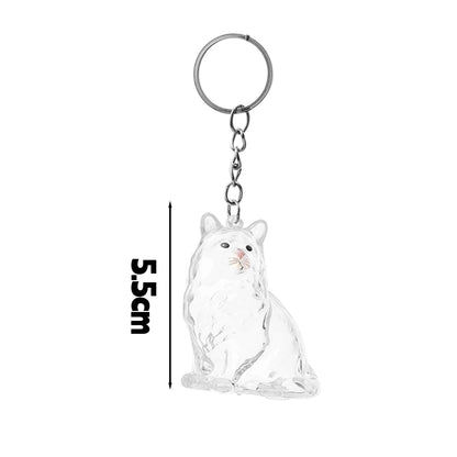 New Cute Cat Hair Storage Box Keychains Bag Hanging Pendant Pet Hair Fur Transparent Creative Souvenir Pet Memorial Ideal Gifts PawsnHeart