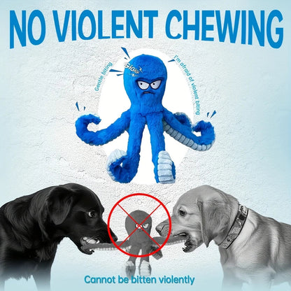 Indestructible Octopus Squeaky Chew Toy – Interactive Tug-of-War & Teeth Cleaning Plush Toy for Dog PawsMagics