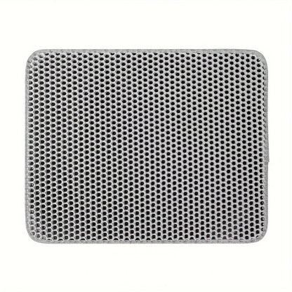 1Pc Large Size Cat Litter Mat-Advanced Honeycomb Double Layer Design,Urine Waterproof,Easy Cleaning,Scatter Control,Stay Clean PawsnHeart