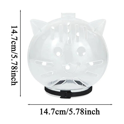 Transparent Breathable Cat Bubble Muzzle & Face Cover - for Bathing, Nail Trimming, Shedding, Bite Prevention, Behavior Training PawsnHeart