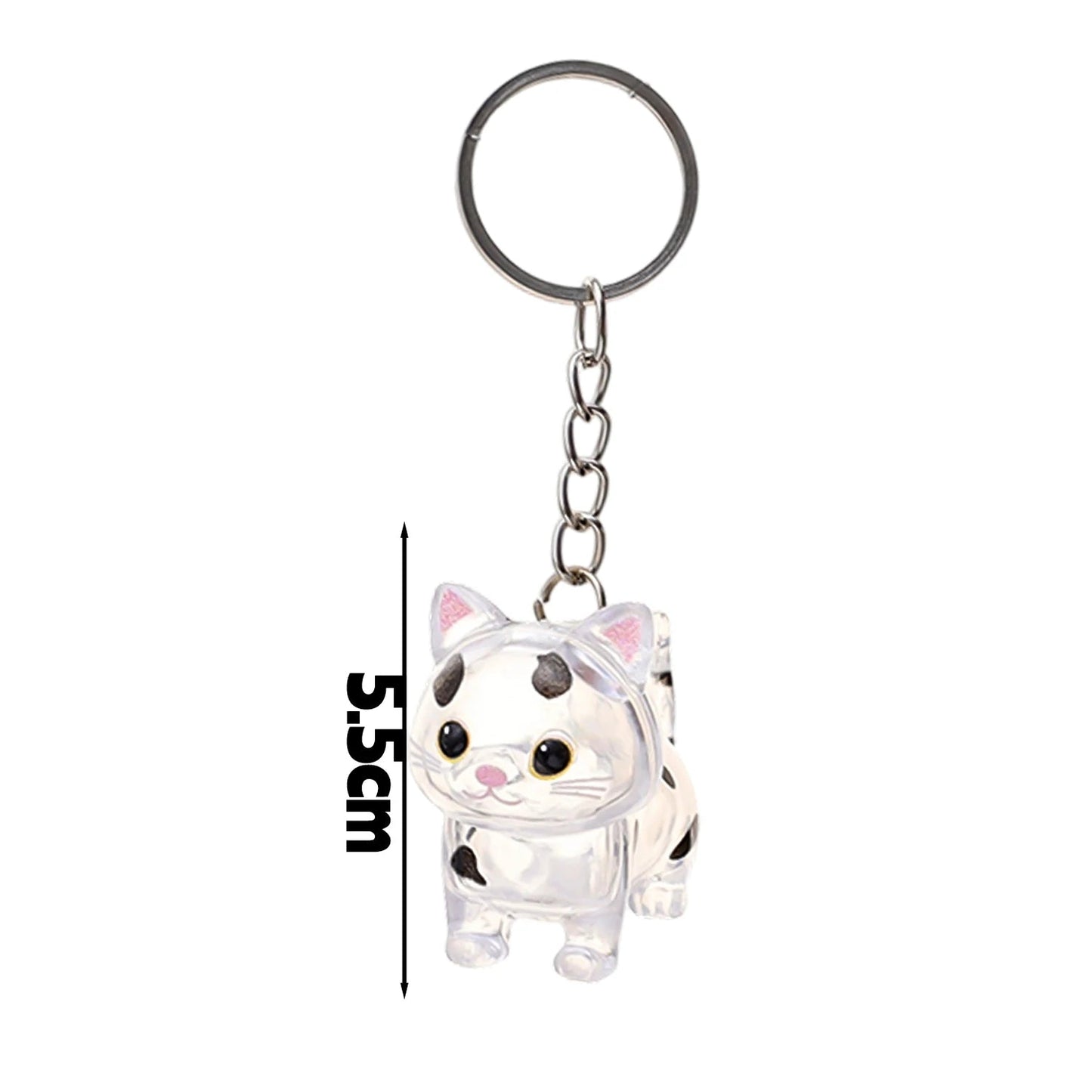 New Cute Cat Hair Storage Box Keychains Bag Hanging Pendant Pet Hair Fur Transparent Creative Souvenir Pet Memorial Ideal Gifts PawsnHeart