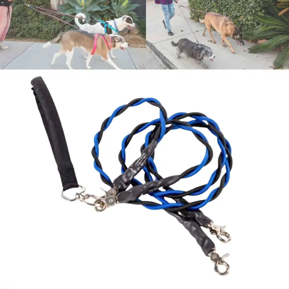 New Tangle-Free Swivel Double Bungee Leash Shock Absorbing Comfortable Dog Leashes Retractable Dog Rope Pet Accessories PawsnHeart