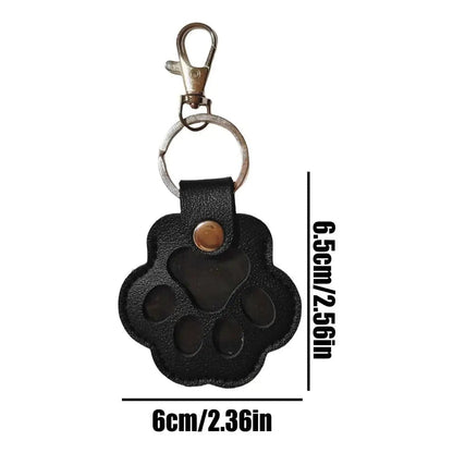 Pets Hair Storage Keychain Leather Paw Cat Puppy Keychains Hair Collector Pendant Keepsake Jewelry Charm Storage Collection Gift PawsnHeart