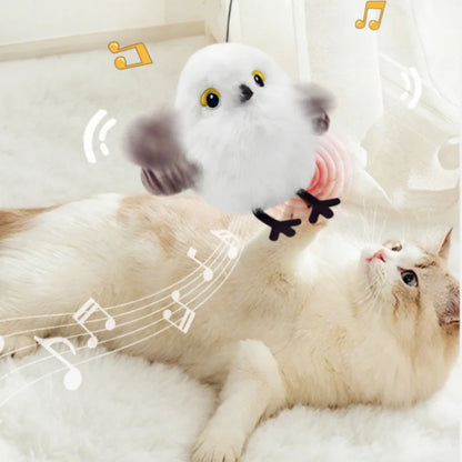 Fluttering and chirping bird cat toy