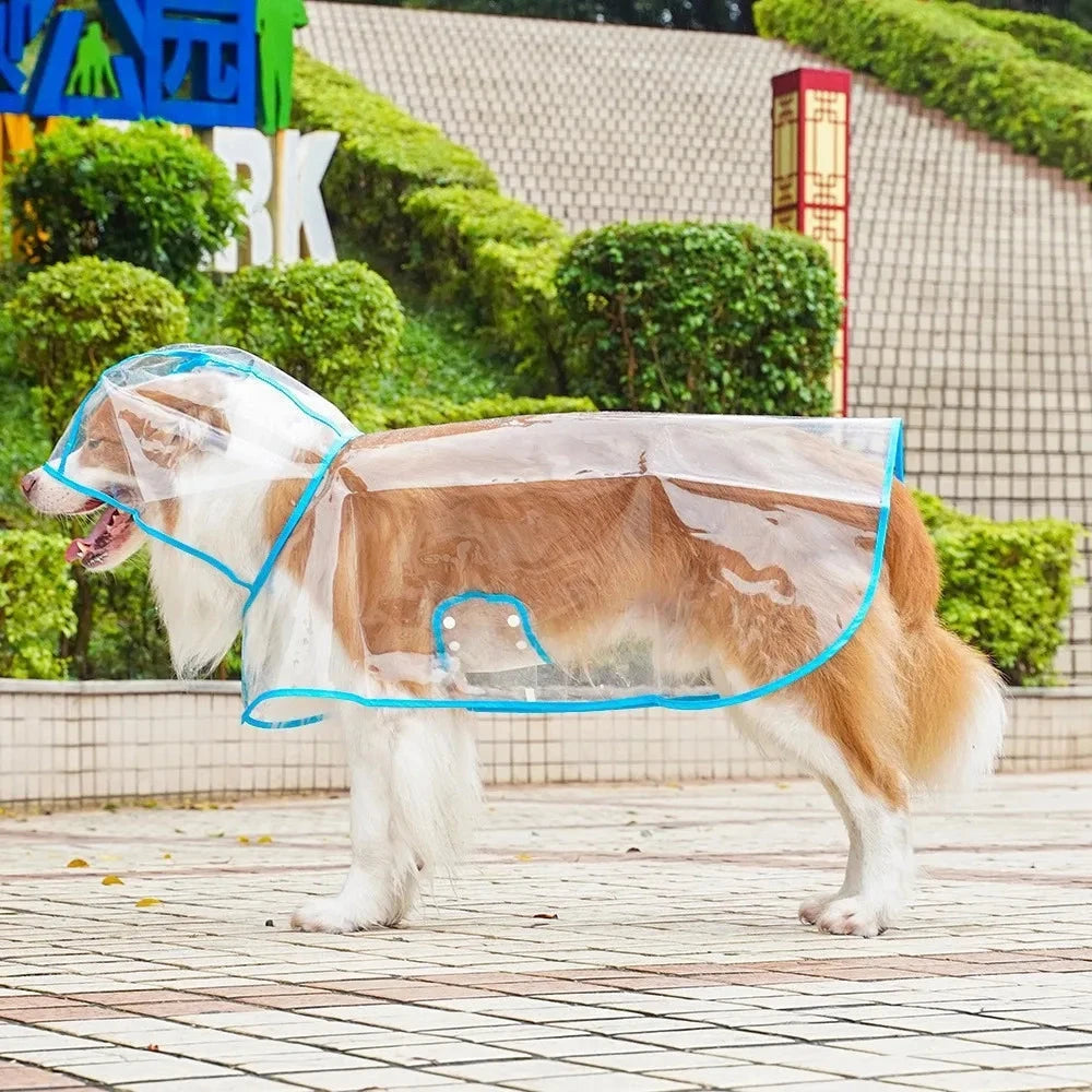 Dogs going out, transparent waterproof raincoat with hat pet raincoat PawsnHeart